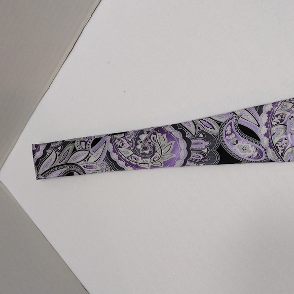 Stafford Performance Purple, Gray and Black Paisley Men's Tie NT#13 - Picture 5 of 13